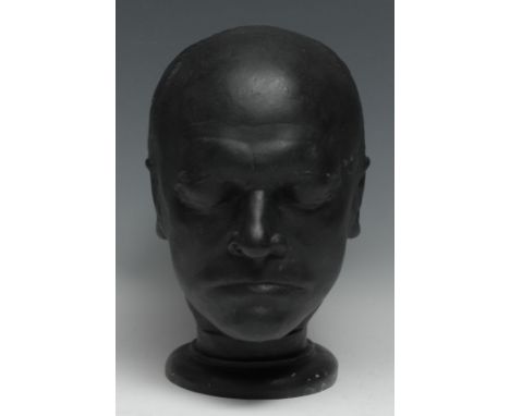 William Blake - After James De Ville (1777-1846), a black-painted plaster phrenology head, William Blake (1757-1827), inscrib