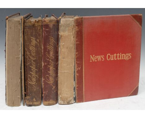 An Edwardian album of newspaper cuttings, compiled by H. Hawkins of Everdon Hall, Northamptonshire, between 1906 &amp; 1907, 