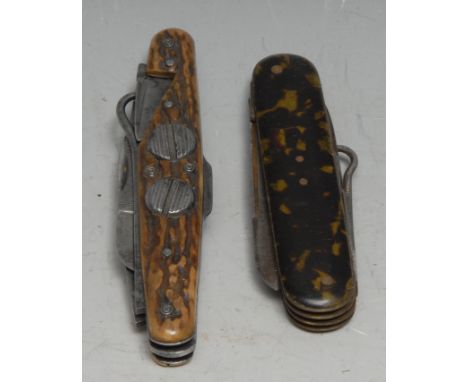 Machirology - a 19th century Irish multi-tool pocket knife, by Joseph Bradford, Clonmel, with penknife blade, pointed blade, 