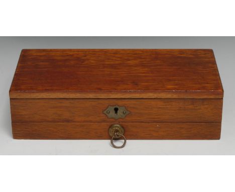 An Edwardian mahogany artist's paint box, by Winsor &amp; Newton Limited, London, hinged cover enclosing a lift-out tray furn