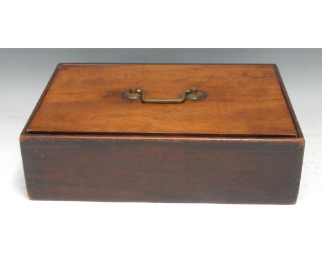 The Wunderkammer - a 19th century mahogany box, the cover with brass swan neck handle enclosing a table top 'museum' assembla