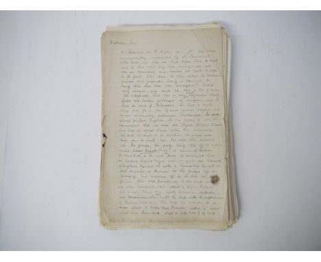 (World War I, Prisoner of War Manuscript) A first-hand account by a British - probably Scottish - regular soldier, unidentifi
