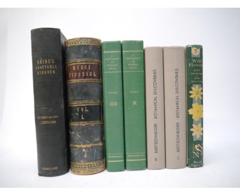 Seven assorted Natural History and Botany related volumes, including Charles Howie: 'Musci Fifenses: Specimens of the Mosses 