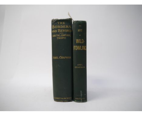 Abel Chapman, 2 titles: 'First Lessons in the Art of Wildfowling', London, Horace Cox, 1896, 1st edition, folding frontis + 2