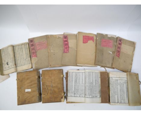 (China.) Various 19th Century Chinese woodblock printed books, including 27 stab bound woodblock printed books bound into 4 v