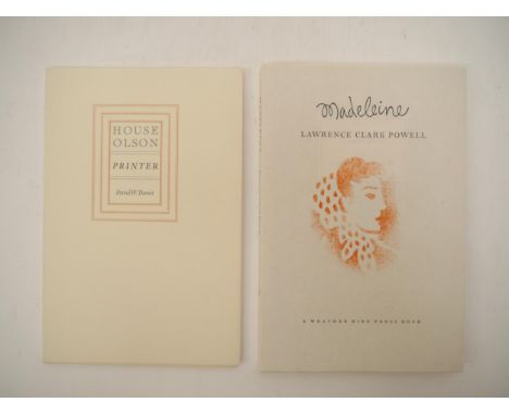 (Weather Bird Press.) Vance Gerry (illustrated); Lawrence Clark Powell: 'Madeleine', Pasadena, The Weatherbird Press, 1990, n