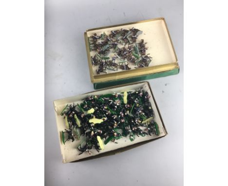 TWO BOXES OF PAINTED HINCHCLIFFE LEAD TOY SOLDIERS, circa 1970s including Prussian light infantry and Jaegars, French Old Gua
