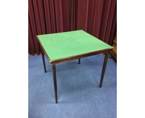 MAHOGANY FOLDING CARD TABLE