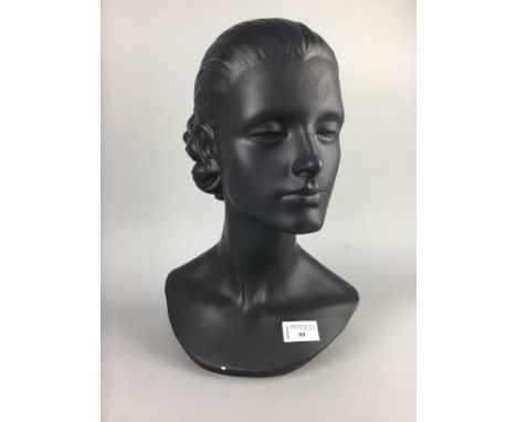 CERAMIC BUST OF A LADY, 36cm high