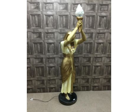 FIGURAL EGYPTIAN REVIVAL STYLE FLOOR LAMP, 180cm high