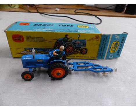 Corgi Toys Gift Set No.13 Fordson Power Major Tractor and Four Furrow Plough