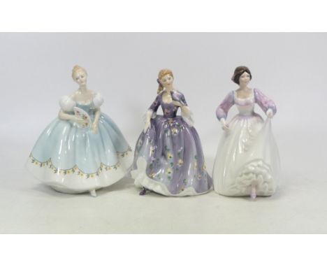 Three Royal Doulton Lady Figures First Dance HN2803 (seconds), Nicola HN2389 and Ashley HN3420 (3)