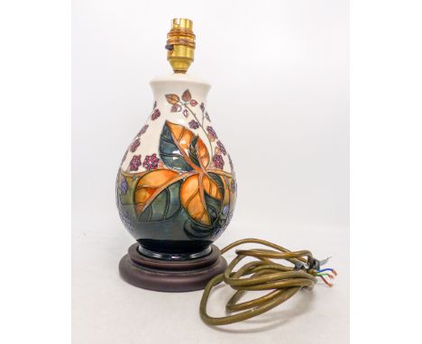 Moorcroft Brambley Design Lamp. Height: 28cm