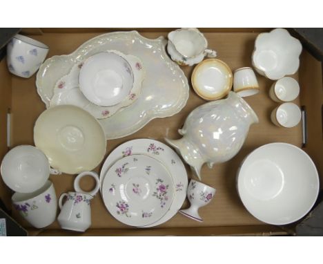 A collection of Shelley tea ware to include patterns 083 egg cups, 8652, chatsworth jug, 112535 large sugar bowl together wit