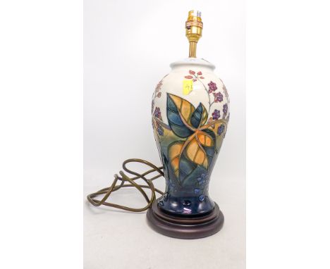 Moorcroft Brambley Design Lamp. Height: 37.5cm