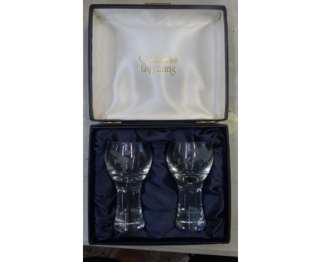 A pair of cased Caithness gin glasses / beer glasses / cigar holders. X2