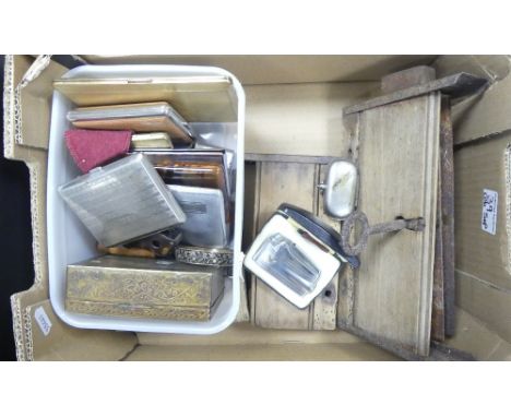 A Collection Of Cigarette Cases To Include A Metal Type Box, Ronson Varaflame Lighter, Magnifying Glass Etc(1Tray)