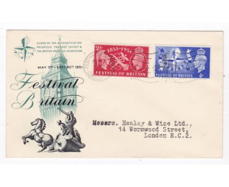 Great Britain 1951 - Festival of Britain First day cover, Festival Slogan, A/T a good cover