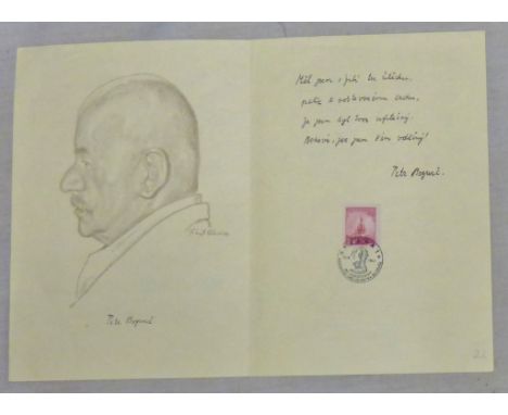 Czechoslovakia 1947 Folder Commemorate the 80th Birth Anniversary of National Author and Poet Peter Bezruce born 15/7/1867 in