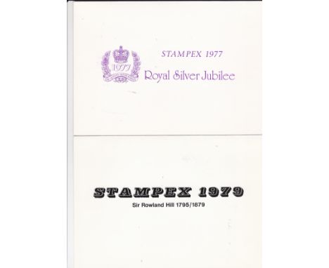 Great Britain 1977-1981-Three Souvenir folders issued for the following - Stampex 1977, Royal Silver Jubilee a specimen sheet