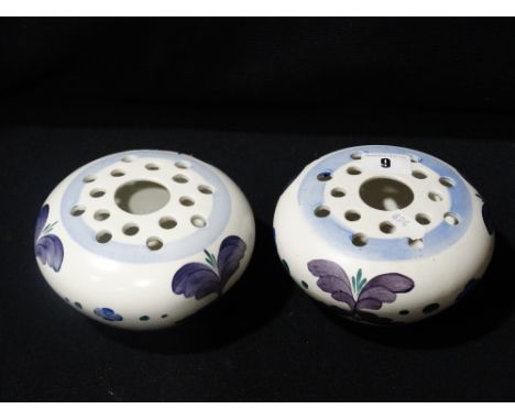     A Pair Of Radford Pottery Circular Posy Vases                                   