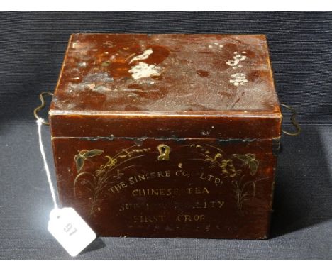     A 19th Century Lacquerwork Tea Caddy Marked Sinsere Co Ltd Chinese Tea          