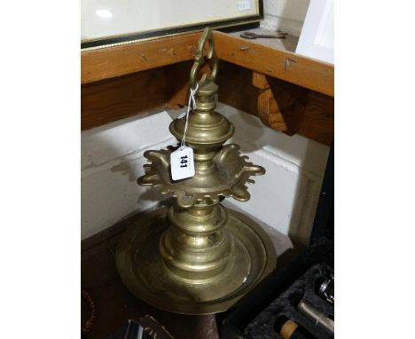     A Circular Based Brass Stand Or Lamp Base                                       