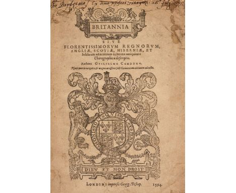 Camden (William). Britannia. Sive Florentissimorum regnorum, Angliae, Scotiae, Hiberniae, et insularum adiacentium ex intima 