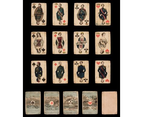 * Playing cards. Crimean War pack, Germany or Belgium?, circa 1860, a complete deck of 52 stencil coloured engraved playing c