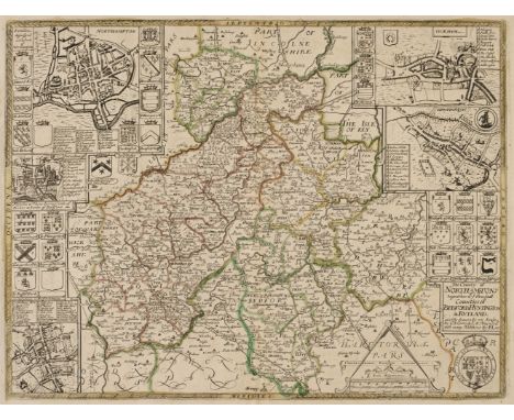 Northampton, Bedford, Huntingdon &amp; Rutland. Lea (Philip &amp; Saxton Christopher), The County of Northampton together wit