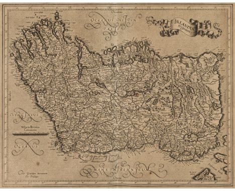 Ireland. Mercator (Gerard), Irlandiae regnum, circa 1630, uncoloured engraved map, orientated to the west, large margins, sli