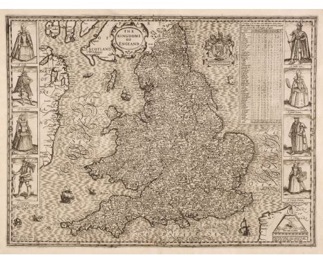 England &amp; Wales. Speed (John), The Kingdome of England, [imprints] Described by Christopher Saxton, augmented by John Spe