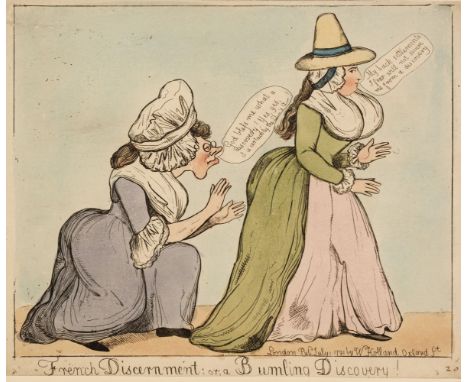 * Newton (Richard). French Discernment; or a Bumling Discovery! William Holland, July 1791, etching with contemporary hand-co