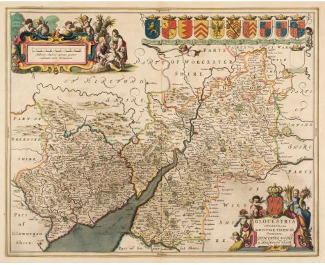 Gloucestershire &amp; Monmouthshire. Jansson (Jan), Glocestria Ducatus cum Monumethensi Comitatu Glocester Shire &amp; Monmou