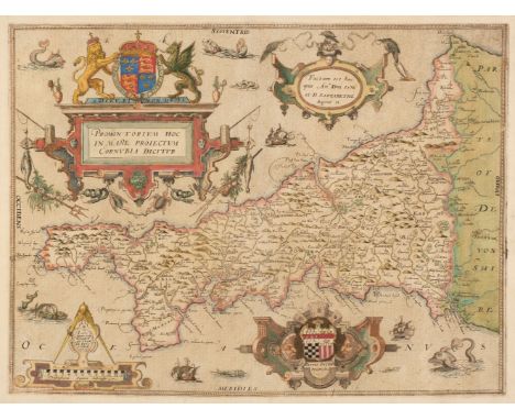 Cornwall. Saxton (Christopher), Promontorium Hoc in Mare Projectum Cornubia Dicitur [1579], map engraved by Lenaert Terwoort,