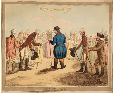 * Gillray (James). The Esplanade, H. Humphrey, June 1st 1797, etching with contemporary hand-colouring, trimmed to the plate 