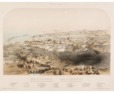 * Crimean War. Guesdon (A. lithographer), Siège de Sébastopol - Siege of Sevastopol, Paris &amp; London: Francois Delarue &am