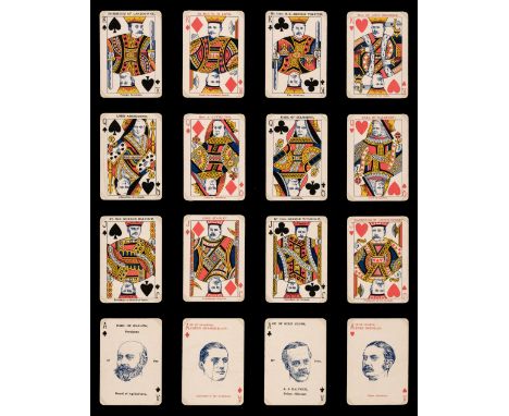 * English playing cards. Cabinet playing cards, Chas. Goodall &amp; Son, 1905, a deck of 52 colour printed playing cards (Fre