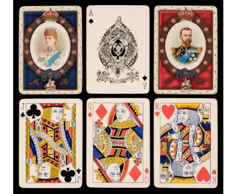* English royalty and military playing cards. Coronation 1911 twin deck, Goodall, 1911, the complete pair of two colour print