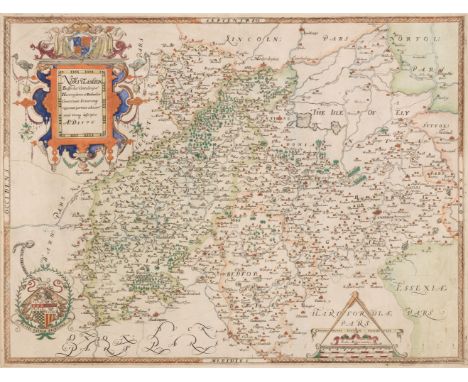 Northamptonshire &amp; Surrounding Counties. Saxton (Christopher), Northamton, Bedfordiae, Cantabrigiae, Huntingdoniae et Rut