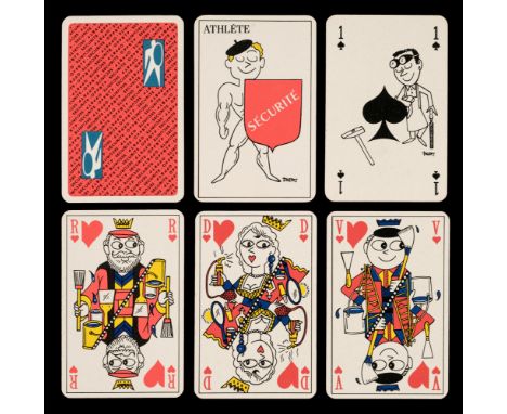 * French advertising playing cards. Jeu de l'Athlete de la Securite, for the OPPBTP, circa 1980, the complete deck of 32 plus