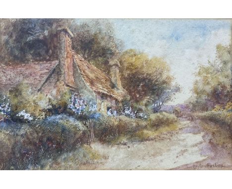 Leyton Forbes (British 1882-1953): Country Garden in Spring, watercolour signed 14cm x 22cm