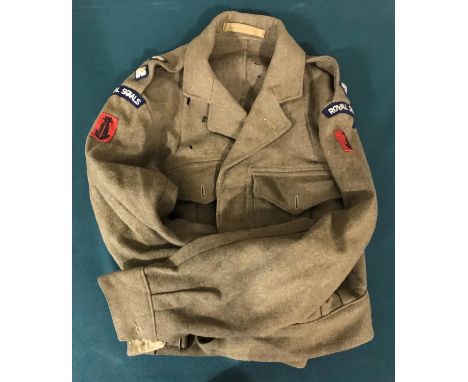 A COLLECTION OF POSTWAR BRITISH ARMY UNIFORM. The uniform of National Service Officer Lieutenant Maurice Hanssen of the Royal