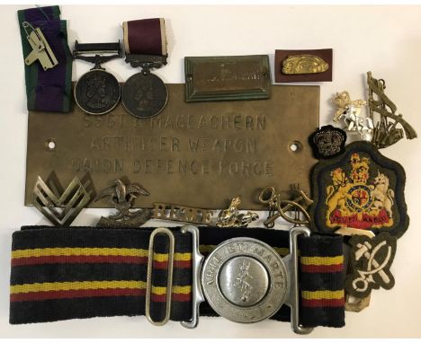 A GENERAL SERVICE AND LONG SERVICE MEDAL AND OTHER ITEMS TO THE REME. A General Service Medal 1962-2007 with Northern Ireland