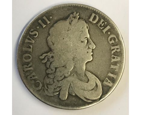 A CHARLES II CROWN. A Charles II Crown dated 1671, third draped bust r, reverse with interlaced 'C's in angles. Regnal year t