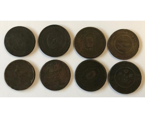 A COLLECTION OF COPPER ONE PENNY TOKENS. Penny Tokens for the Cotton Works Newcastle, 1813 (2), Worcester City Penny, 1811, B