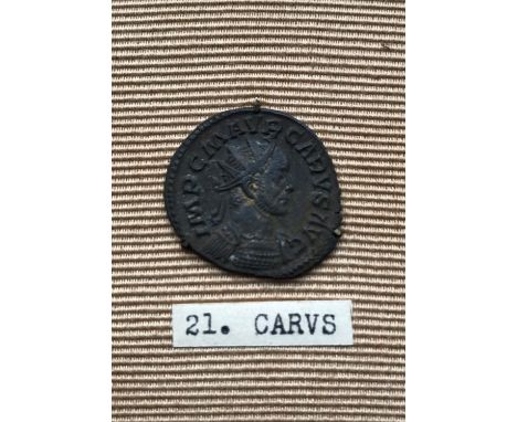 ANTONINIANUS OF CARUS 282-283. Radiate bust r. within legend IMP C M AUR CARUS AUG. Reverse winged figure of Victory holding 