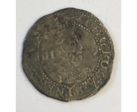 A JAMES I HALFGROAT. A James II Halfgroat, first coinage 1603-4, II behind portrait r, mint mark Thistle for 1603-04.