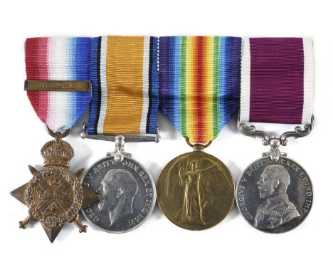 A GREAT WAR GROUP OF FOUR TO THE RIFLE BRIGADE. A First World War group of four comprising 1914 'Mons' Star with 5th Aug - 22