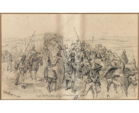 MELTON PRIOR (1848 - 1910) THE 94TH AFTER BRONKHORST SPRUIT. A pencil sketch, titled: 'The Sick, wounded and prisoners of the